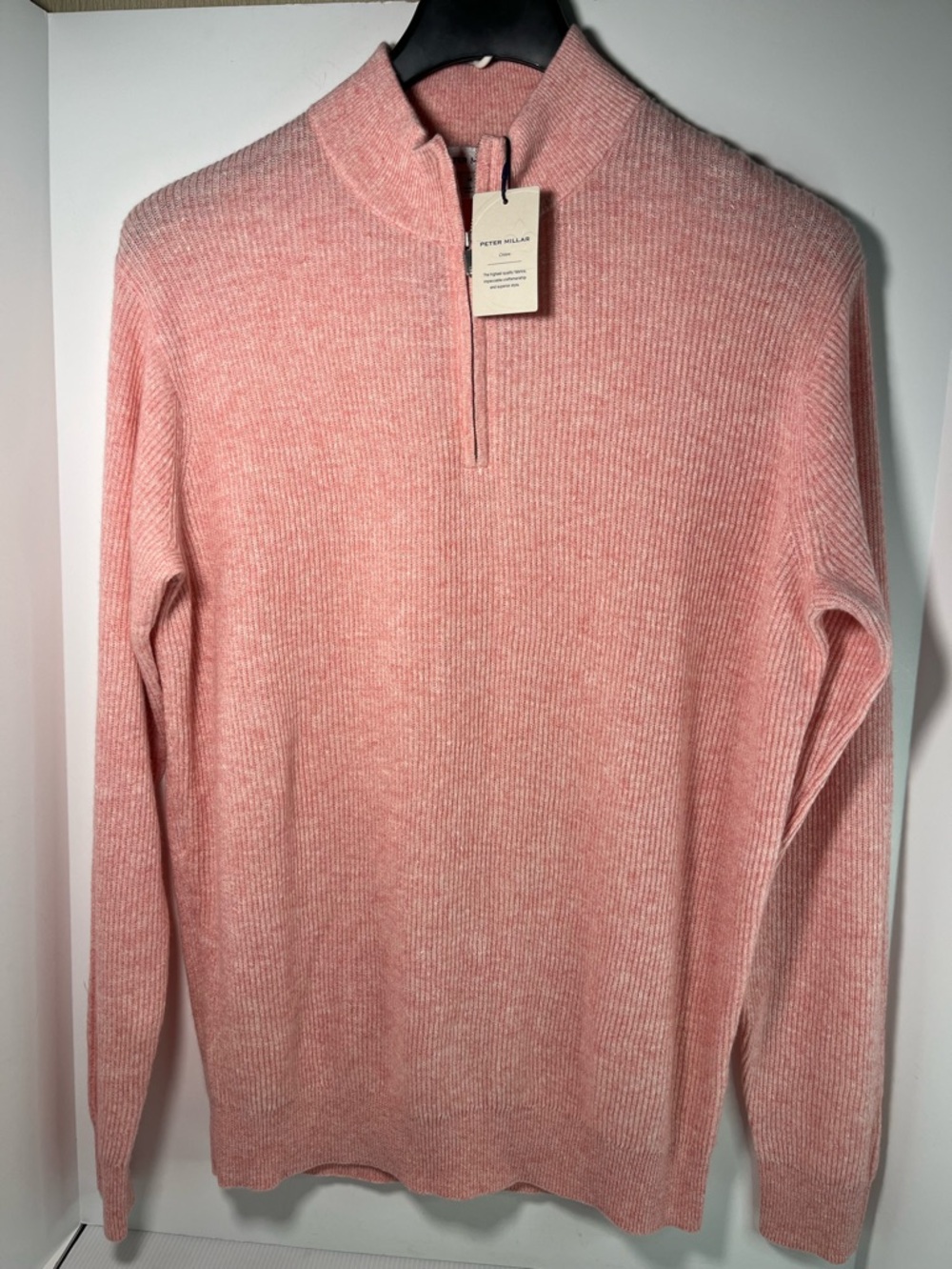 PETER MILLAR Crown CASHMERE/LINEN Blend Quarter-zip LS Sweater UNISEX